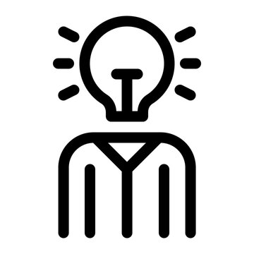 Teacher Creative Idea Light Bulb Mind Line Icon