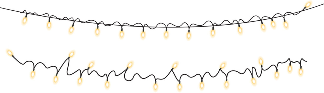 Glowing string lights for festive holiday decoration and party decor