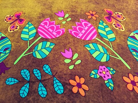 Art floral patterned fabrics 