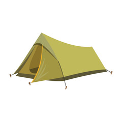 Green camping tent for outdoor recreation and hiking © SM