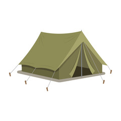 Green tent camping equipment vector illustration © SM