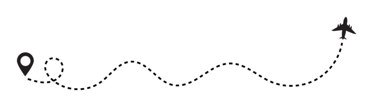 Dot line vector arrow, dash loop direction