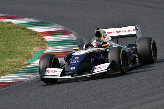 Scarperia, Italy - October 2th 2026: Dallara World Series V8 T12 Gibson Evo of year 2012 drive by unknown in action during practice session at Mugello Circuit.