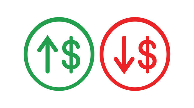 Up and Down Arrows with Dollar Signs