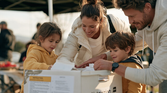 Athletic training family unit restocking nutrition supplies under a brooding overcast December sky, a faded instruction sticker peeling from a storage bin edge, the Nowruz new
