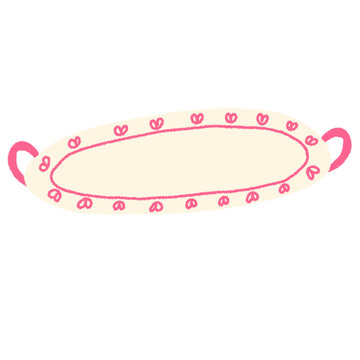 pink handled tea tray illustration