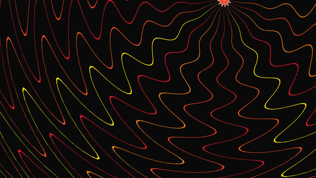 Abstract wavy lines background with corner starburst point vector graphics.