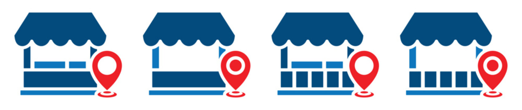Store location icon. Stall location icon vector illustration