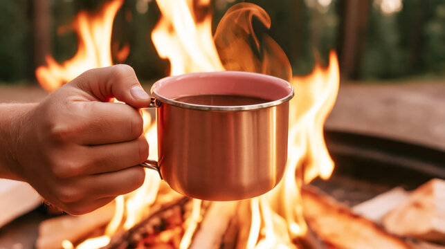 Cozy Coffee by the Campfire