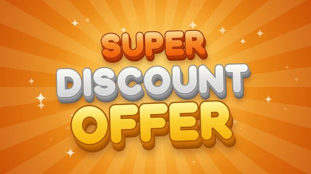 Super Discount Offer 4K Motion Graphics Background