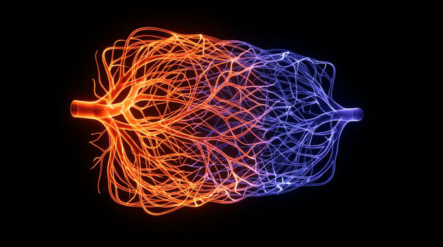 Detailed visualization of human brain hemispheres and neural network complexity