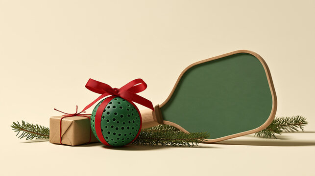 Pickleball gear styled with holiday cheer and seasonal flair