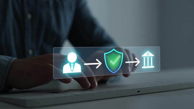 Secure bank transfer technology enabling fast money transactions, online payments and convenient financial services through digital banking platforms.