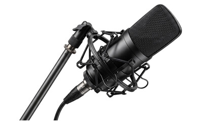 Condenser microphone on articulated stand isolated on transparent png © PNG Studio 99