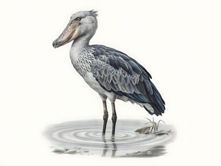 Obraz premium Spoonbill bird standing in shallow water