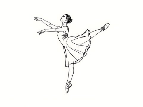 Ballerina performing elegant arabesque pose