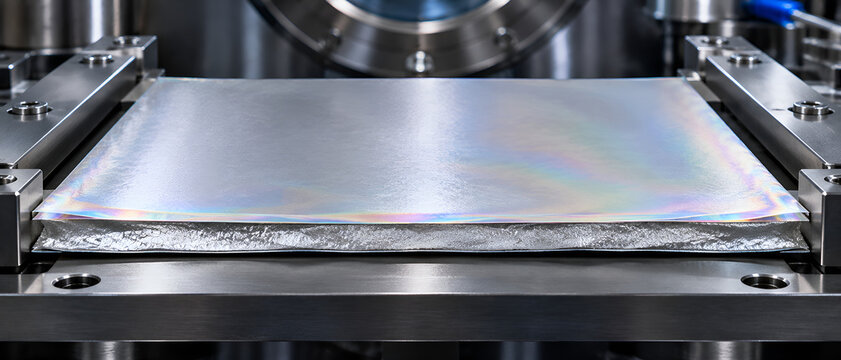 Macro Laboratory Photograph of Lithium Metal Anode with Ceramic Protective Film.