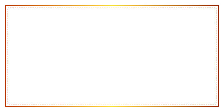 Elegant orange and gold frame with dashed line accents on transparent background.