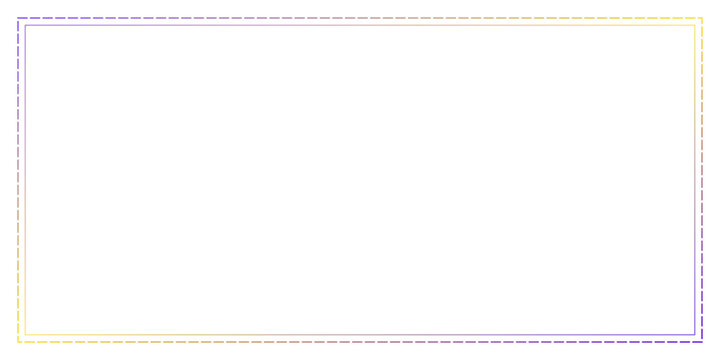 Purple and gold gradient dashed line border frame for digital display projects.