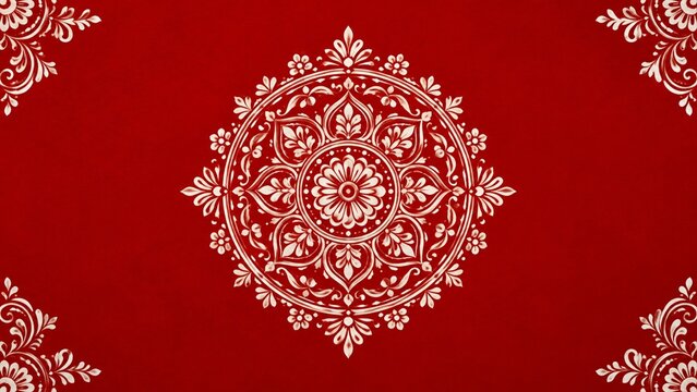 Crimson and white festive mandala design pattern background art