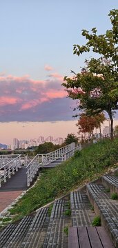 sunset in the city, sunset skies, sunset seoul, sunset street, sunset cloud, sunset over the city, view of the city, sunset sky, sunset sky clouds, sunset sky panorama, sun set sky  