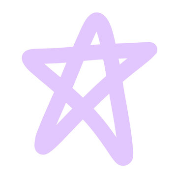 A hand-drawn light purple star with a slightly irregular outline on a white background
