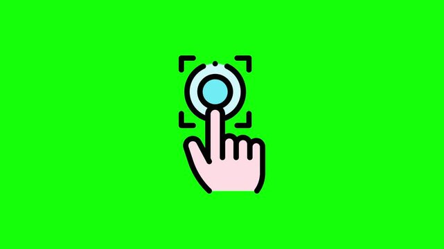 Digital Web Interface Interactive Button Animated Icon Green Screen