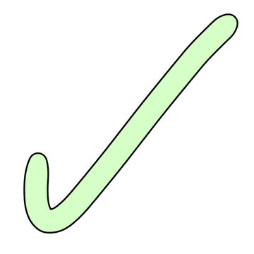 A simple light green checkmark graphic.