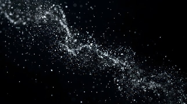 An abstract dark background features glistening water droplets and deep shadows forming a dramatic atmospheric and visually compelling aesthetic impression