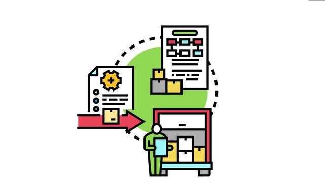 Supply chain management outlining the process from receiving an order through its processing, preparation, and final delivery of products and services to customers