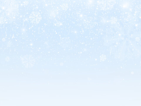 Winter celebration with snowflakes and decorations. Shimmering ice covers the snowy ground.