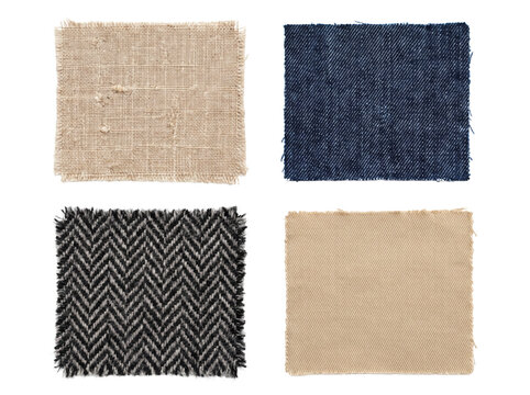 Fabric swatches showing different textile textures
