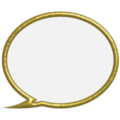 Shiny Gold Speech Bubble with Right Pointing Tail and Solid White Center for Game Dialogue © WhoamI