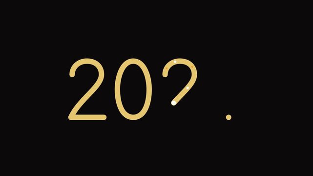 Shimmering gold 20 with question mark on black background, elegant metallic numbers for new year countdown, luxury golden typography for future date .