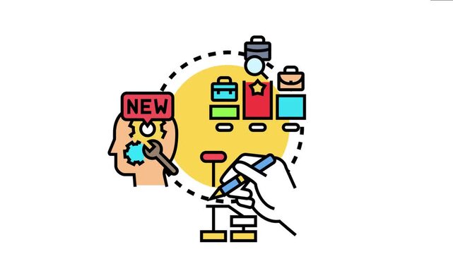 Organizational capability building strategy concept representing a hand planning steps and a person acquiring new skills, enhancing business potential and improving processes for growth