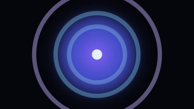 Pulsating Concentric Circles Expanding from a Central White Dot on a Deep Blue Gradient Background Motion Graphic