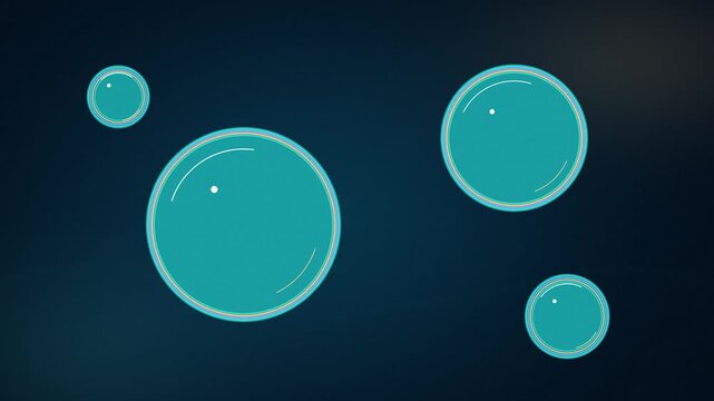 Abstract Iridescent Bubbles on a Dark Teal Background