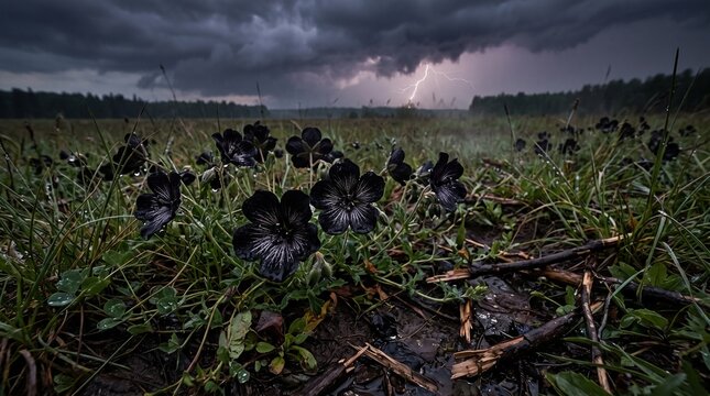 The Black Flowers after The storm