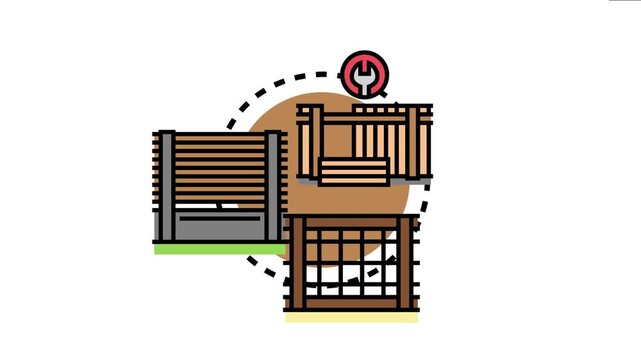 Vector depicting various outdoor fence designs associated with a security and protection system, symbolizing property boundary safeguarding and home privacy solutions