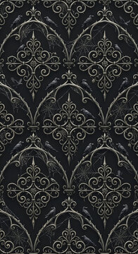 Elegant vintage floral damask pattern isolated clipart for luxury