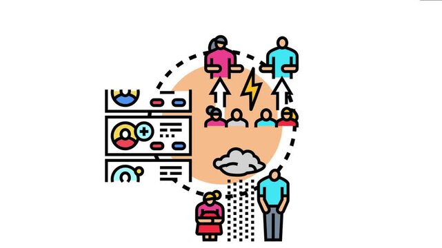 People interacting and forming connections while an individual with an introverted nature stands apart, symbolizing different human behaviors and social engagement levels