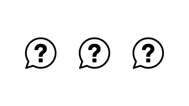 Comment question line icon set. faq line icon. question and answer pictogram. inquire bubble. ask or request sign. frequently asked questions icon for Ui designs.