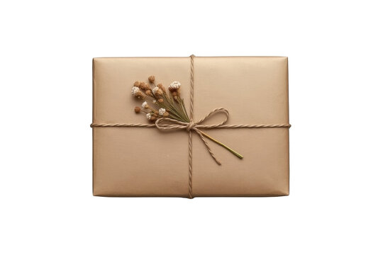 Kraft gift parcel tied with rustic twine