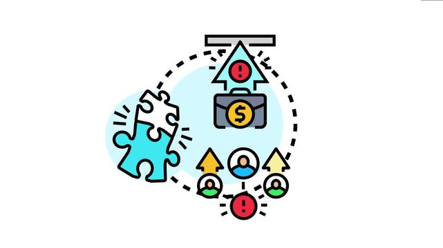 Visualizing the business concept of navigating difficulties, finding solutions to problems, and achieving ambitious goals while progressing upward in finance and teamwork