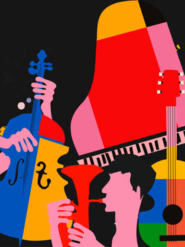 Abstract Jazz Music Festival Illustration
