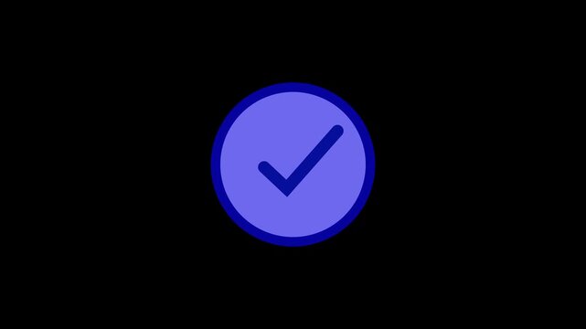 Blue checkmark icon in a circular shape