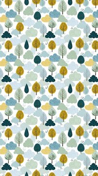 seamless autumn themed pattern in morandi colors vertical background 