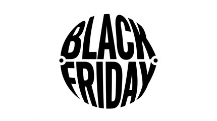 Black Friday circular typography graphic design element for seasonal © Designcity32