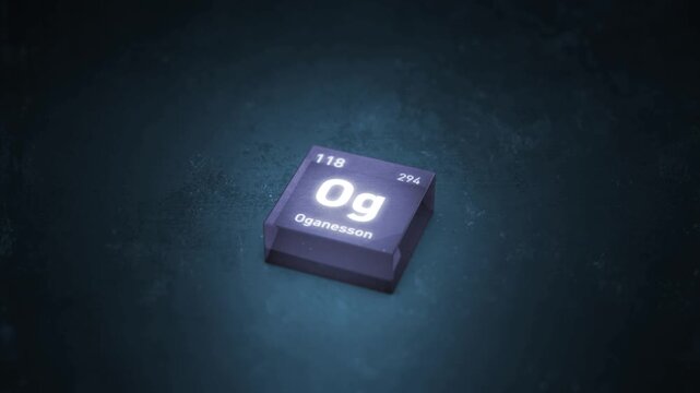 Chemical Element Oganesson Og Animation. Periodic Table Series.