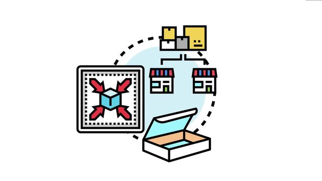 Packages moving through a distribution network, representing the process of product delivery, order fulfillment, and efficient supply chain management for businesses